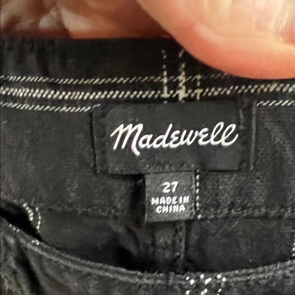 Madewell Black and White Windowpane Plaid Patterned Pants - Picture 2 of 8